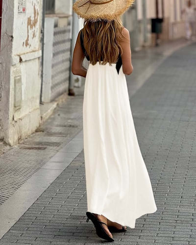 Sylviane™ - Robe longue à encolure croisée - Bibi Chérie