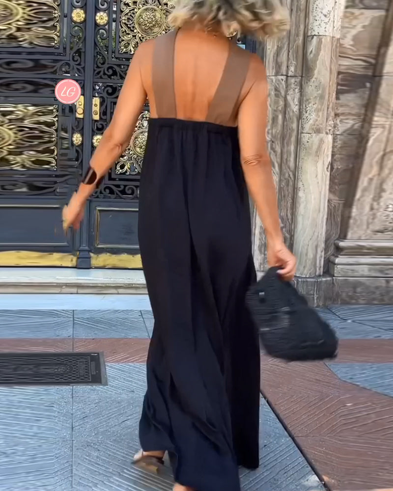 Sylviane™ - Robe longue à encolure croisée - Bibi Chérie