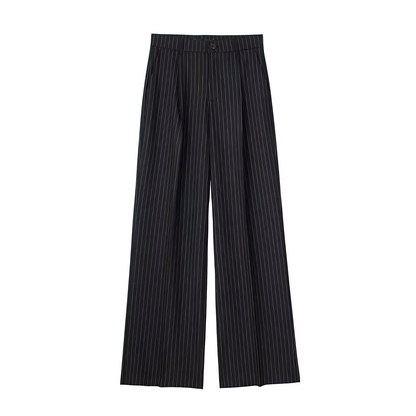 Lorette | Pantalon Large à Rayures Chic
