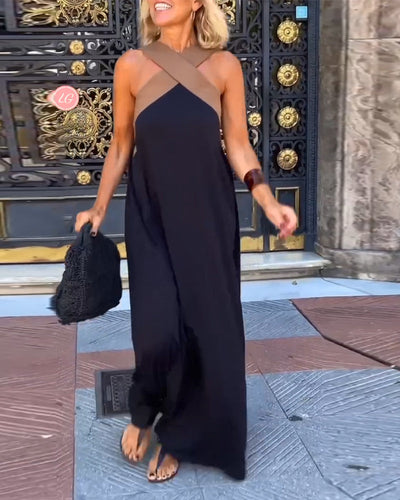 Sylviane™ - Robe longue à encolure croisée - Bibi Chérie