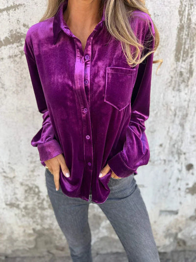 GENEVIEVE | Blouse en velours - Bibi Chérie