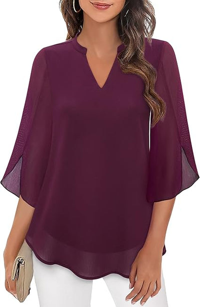 ARIELA | Blouse en chiffon double épaisseur - Bibi Chérie
