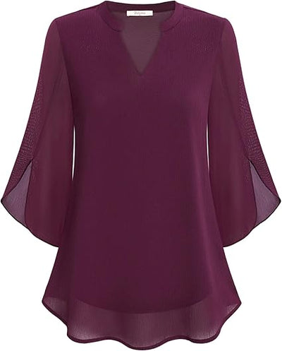 ARIELA | Blouse en chiffon double épaisseur - Bibi Chérie