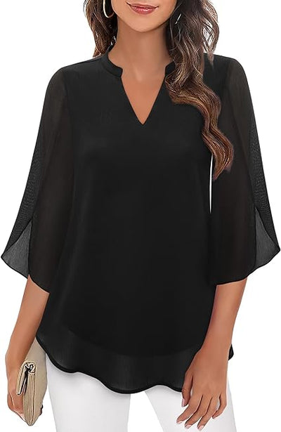 ARIELA | Blouse en chiffon double épaisseur - Bibi Chérie