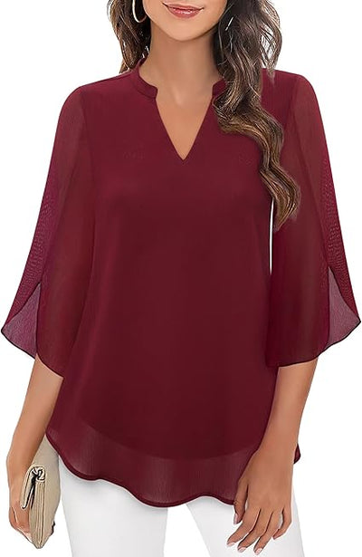 ARIELA | Blouse en chiffon double épaisseur - Bibi Chérie