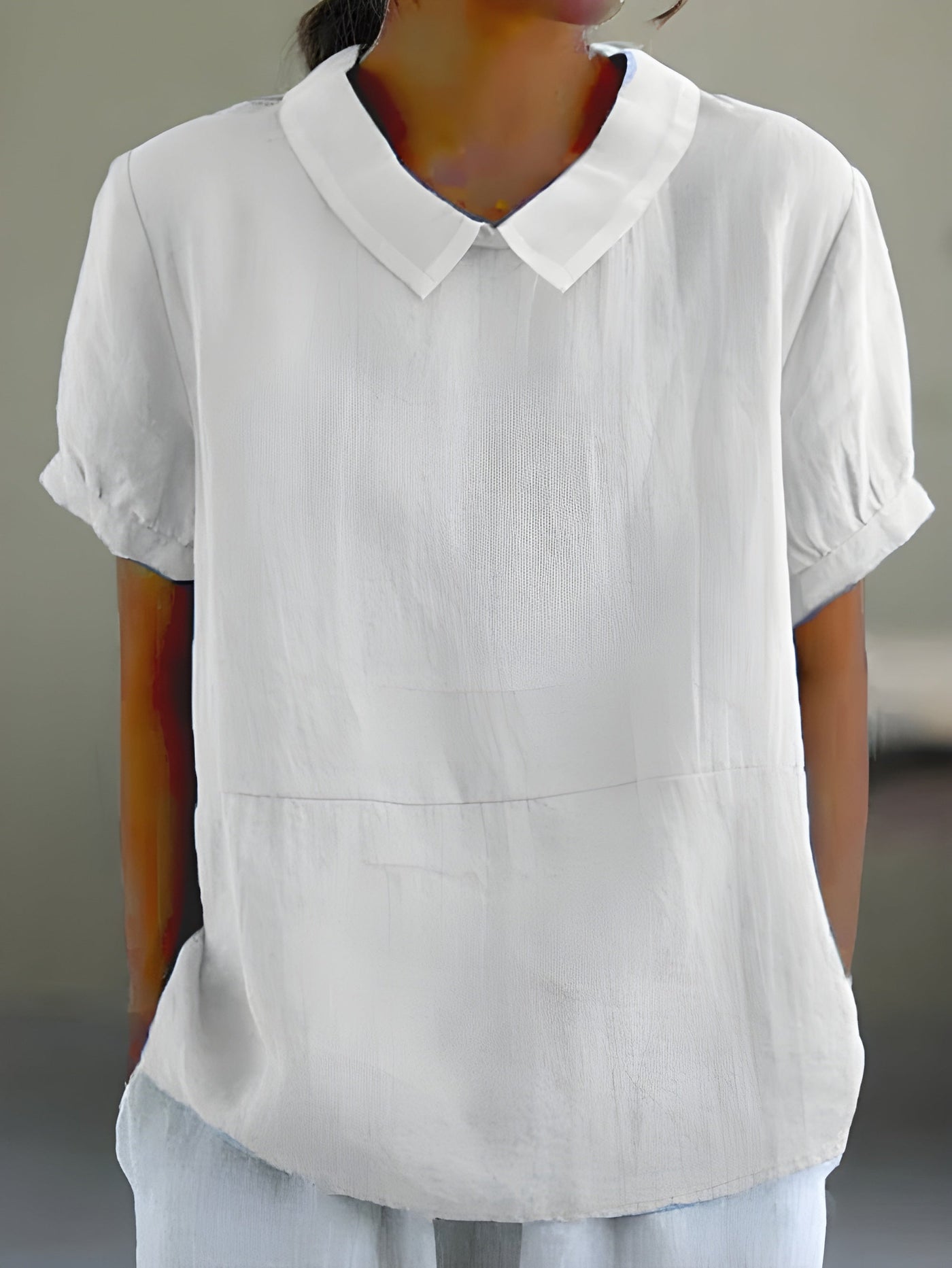 Joëlle™ | Blouse fluide à col chic - Bibi Chérie