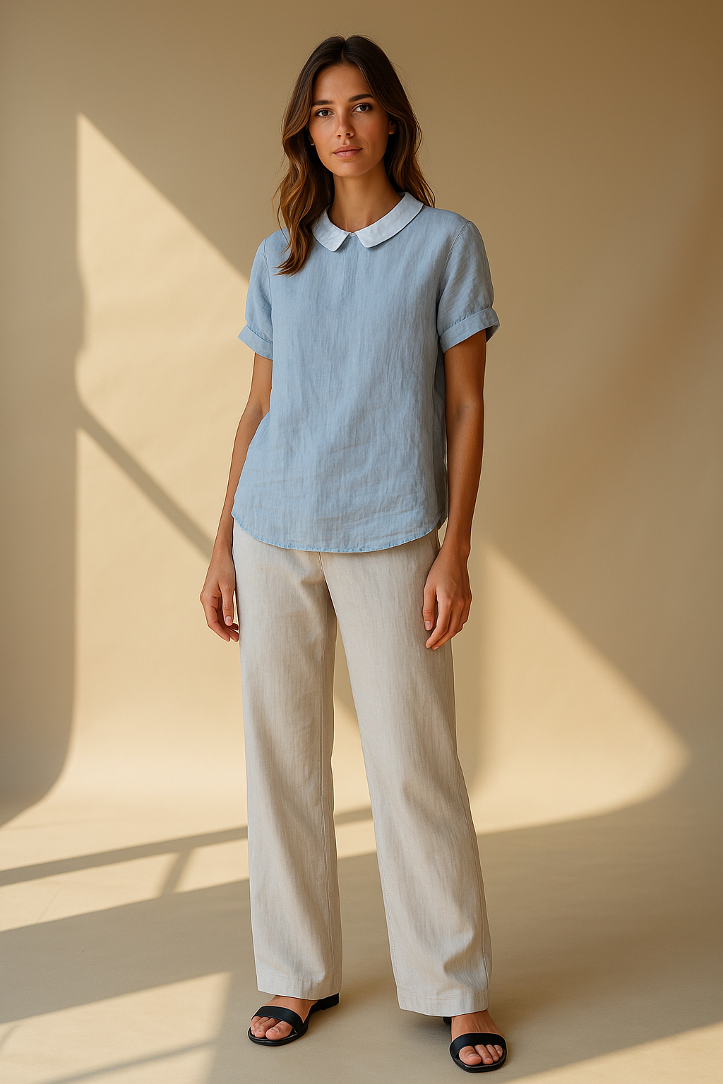 Joëlle™ | Blouse fluide à col chic - Bibi Chérie