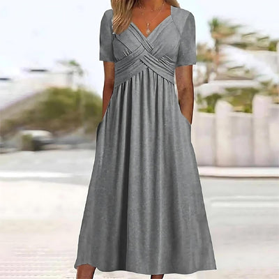 Élise – Robe Midi Élégante - Bibi Chérie