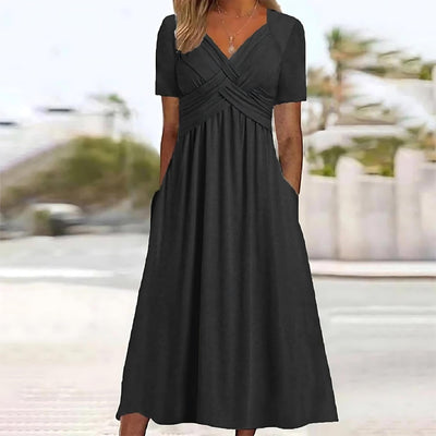 Élise – Robe Midi Élégante - Bibi Chérie