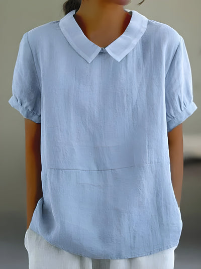 Joëlle™ | Blouse fluide à col chic - Bibi Chérie