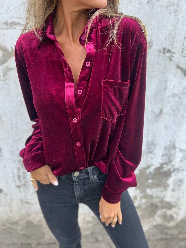 GENEVIEVE | Blouse en velours - Bibi Chérie