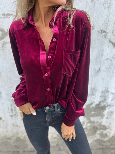 GENEVIEVE | Blouse en velours - Bibi Chérie