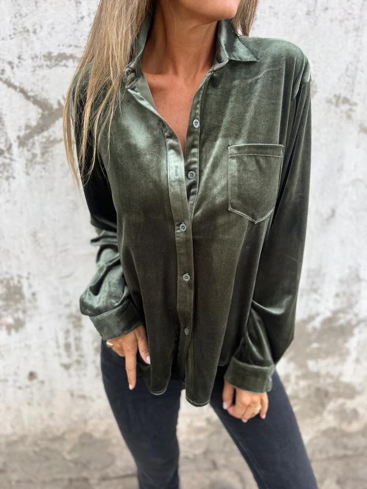 GENEVIEVE | Blouse en velours - Bibi Chérie