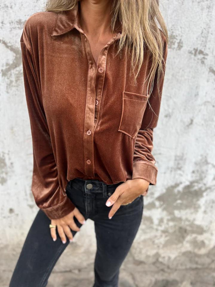 GENEVIEVE | Blouse en velours - Bibi Chérie