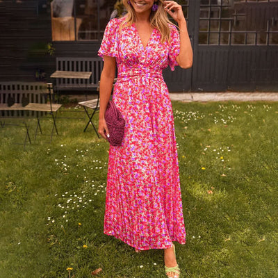 Auriane™ | Robe classique à col en V - Bibi Chérie